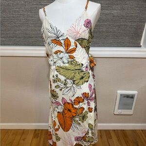 Cupshe Floral Midi Dress in Orange, Green, and Pink